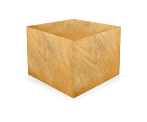 Wooden cube isolated on a white.