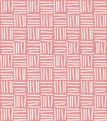Seamless pattern with hand drawn line grid, vector illustration
