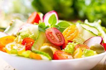 bowl of salad with fresh vegetables