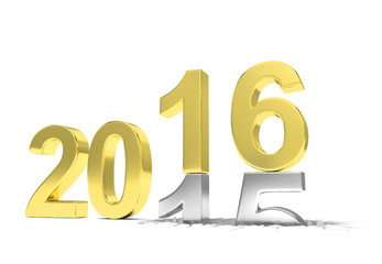 2015-2016 change new year 2016 isolated