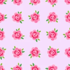 Glasschilderij Bloemen Roze rozen naadloze achtergrond