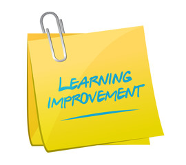 Learning improvement memo post sign concept