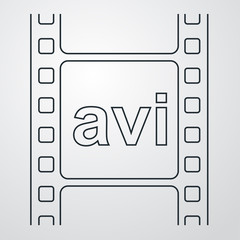 Icono plano avi en film sobre fondo degradado