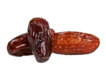 Dried dates fruits isolated on white background
