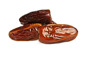 Dried dates fruits isolated on white background