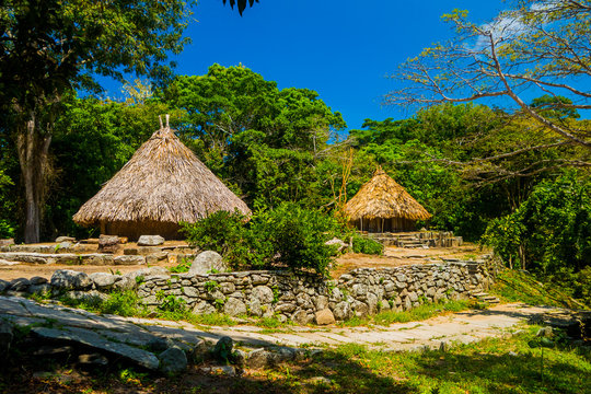 Traditional house of Kogi people, indigenous ethnic group, Colombia