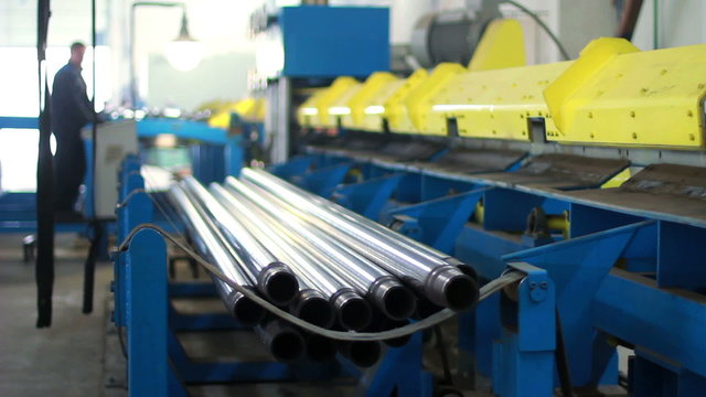 Workflow at the factory. Manufacturer of shock absorbers.