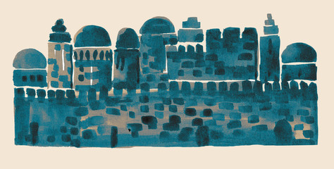 Ancient Town,Old City,Illustration,Sketch