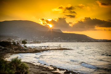 Sonnenuntergang über Kreta, Griechenland