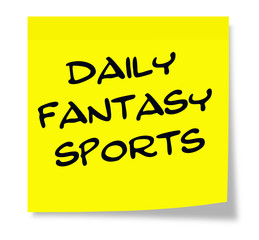 Daily Fantasy Sports written on a yellow sticky note