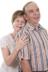Senior Couple Isolated on a white Background