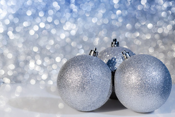 Christmas Balls on a Festive Background