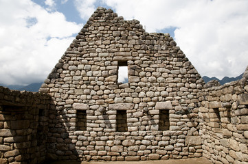 Fototapeta na wymiar Inca Stone Bricks Construction - Machu Picchu - Peru