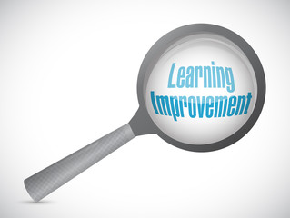 Learning improvement magnify glass sign concept