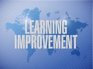 Learning improvement world map sign concept