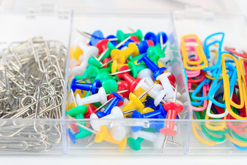  multicolored paper clips and buttons stationery