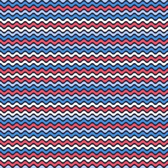 Red and Blue Wavy Lines Seamless Pattern