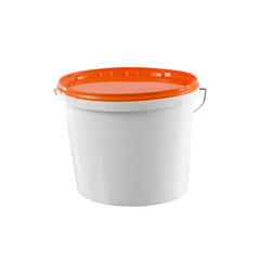 White plastic painter container - mockup with clipping path