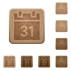 Calendar wooden buttons