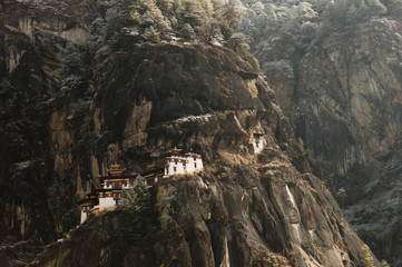 Fototapeta na wymiar Cliff of Taktsang Monastery (Tiger's Nest) - Bhutan