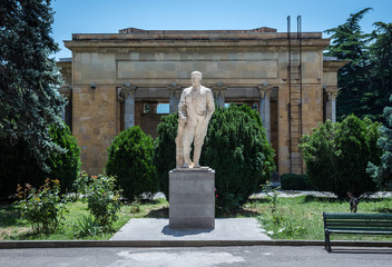 Statue in front of Joseph Stalin Museum in Gori town, Georgia