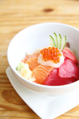 salmon sushi rice don