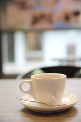 coffee on wood background