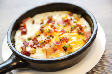 fried egg stuff with hot pan