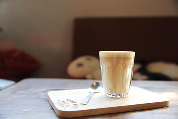 coffee on wood background