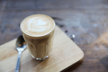 coffee on wood background