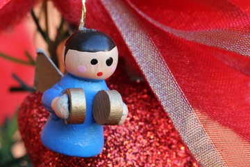 Naklejka premium Little wooden Christmas decoration