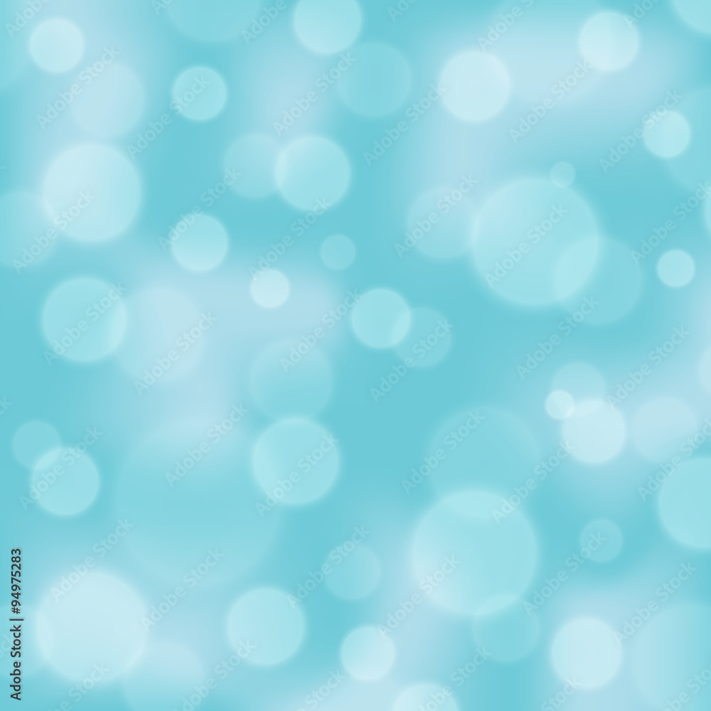 Aufkleber light blue color bokeh vector background. blurred light background with bokeh effect. defocused back