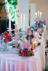 wedding reception with candles