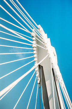 Steel Details Of A Modern Bridge - Connection, Collaboration, Friendship And Construction Concept