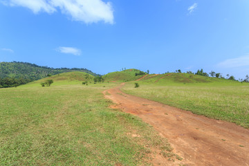 Grass mountain or bald mountain in Ranong province