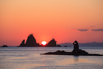 Fototapeta na wymiar Ootago coast of sunset, Izu, Shizuoka, Japan