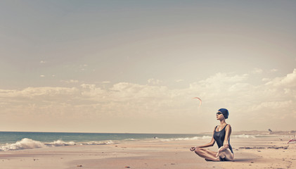 Female swimmer. Concept image