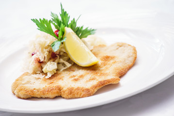  Schnitzel with cabbage
