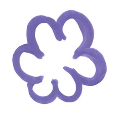 Frame purple wavy line painted with gouache