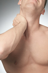 Naklejka premium Young man with neck pain