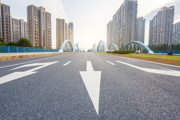 Naklejka premium asphalt road in morden city