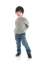 Happy little asian boy