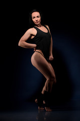 Fototapeta premium young female athlete in black underwear