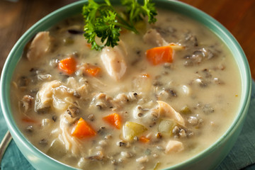 Homemade Wild Rice and Chicken Soup