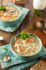 Homemade Wild Rice and Chicken Soup