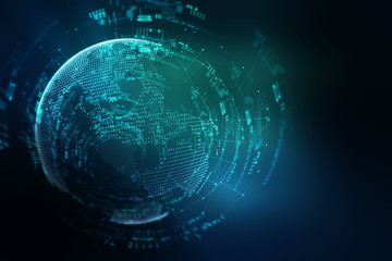 earth futuristic technology abstract background