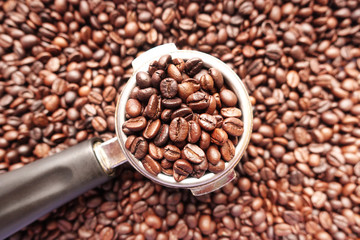 Close up of coffee beans background