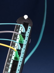 Datacenter splitter module with 12 ports and 4 patch cords connected, Australia 2015