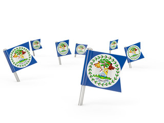 Square pins with flag of belize