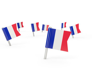 Fototapeta na wymiar Square pins with flag of france
